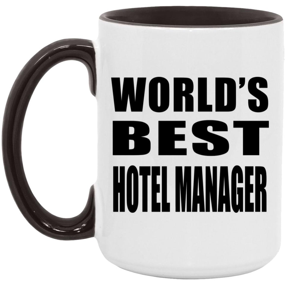World's Best Hotel Manager - 15oz Accent Mug Black