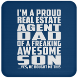 Proud Real Estate Agent Dad Of Awesome Son - Drink Coaster