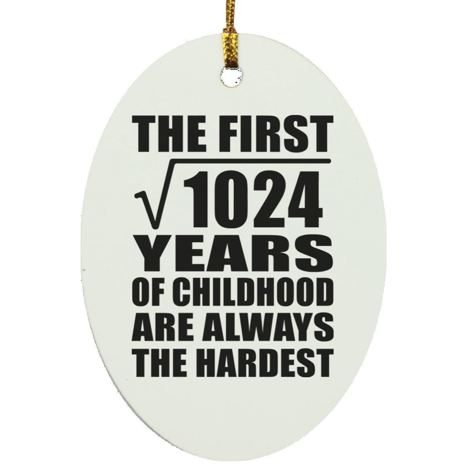32nd Birthday Square Root of 1024 Years of Childhood - Oval Ornament