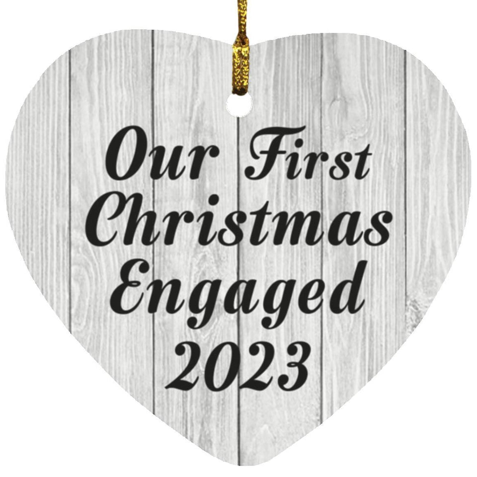 Our First Christmas Engaged 2023 - Heart Ornament F