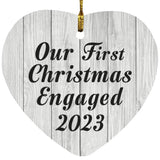 Our First Christmas Engaged 2023 - Heart Ornament F