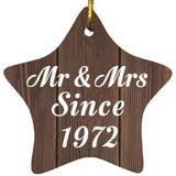 52nd Anniversary Mr & Mrs Since 1972 - Star Ornament D
