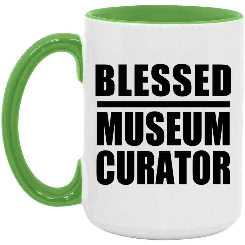 Blessed Museum Curator - 15oz Accent Mug Green