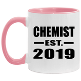 Chemist Established EST. 2019 - 11oz Accent Mug Pink