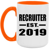 Recruiter Established EST. 2019 - 15oz Accent Mug Orange