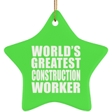 World's Greatest Construction Worker - Star Ornament