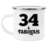 34th Birthday 34 & Fabulous - 12oz Camping Mug