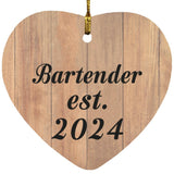 Bartender Established Est. 2024 - Heart Ornament C