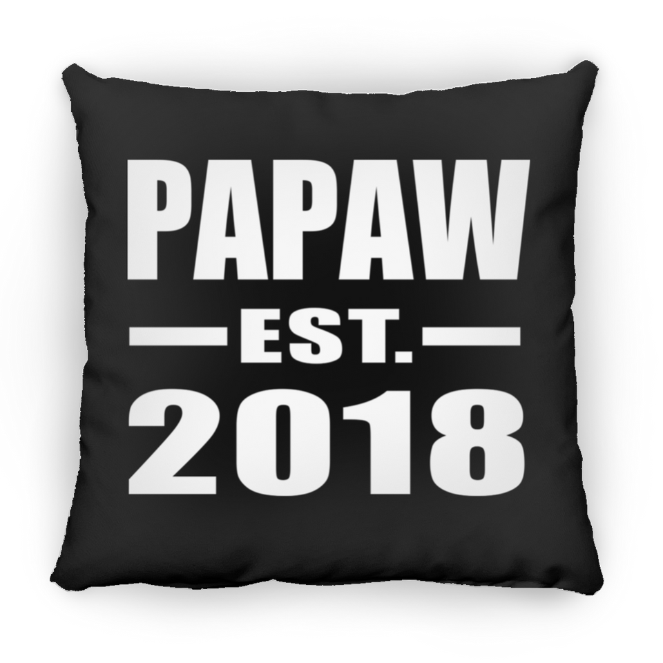Papaw Established EST. 2018 - Throw Pillow Black