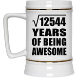 112th Birthday Square Root of 12544 Years of Being Awesome - Beer Stein