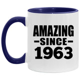 61st Birthday Amazing Since 1963 - 11oz Accent Mug Purple