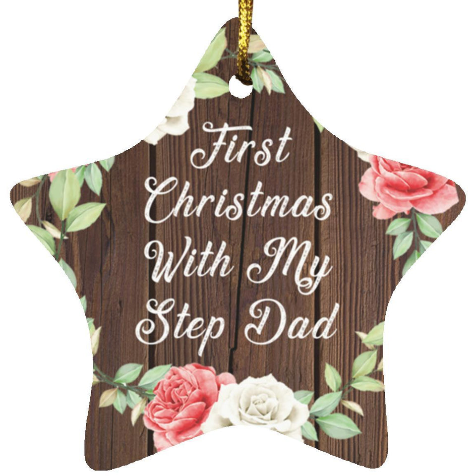 First Christmas With My Step Dad - Star Ornament A