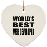 World's Best Web Developer - Heart Ornament