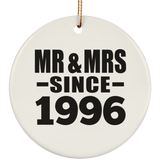 28th Anniversary Mr & Mrs Since 1996 - Circle Ornament