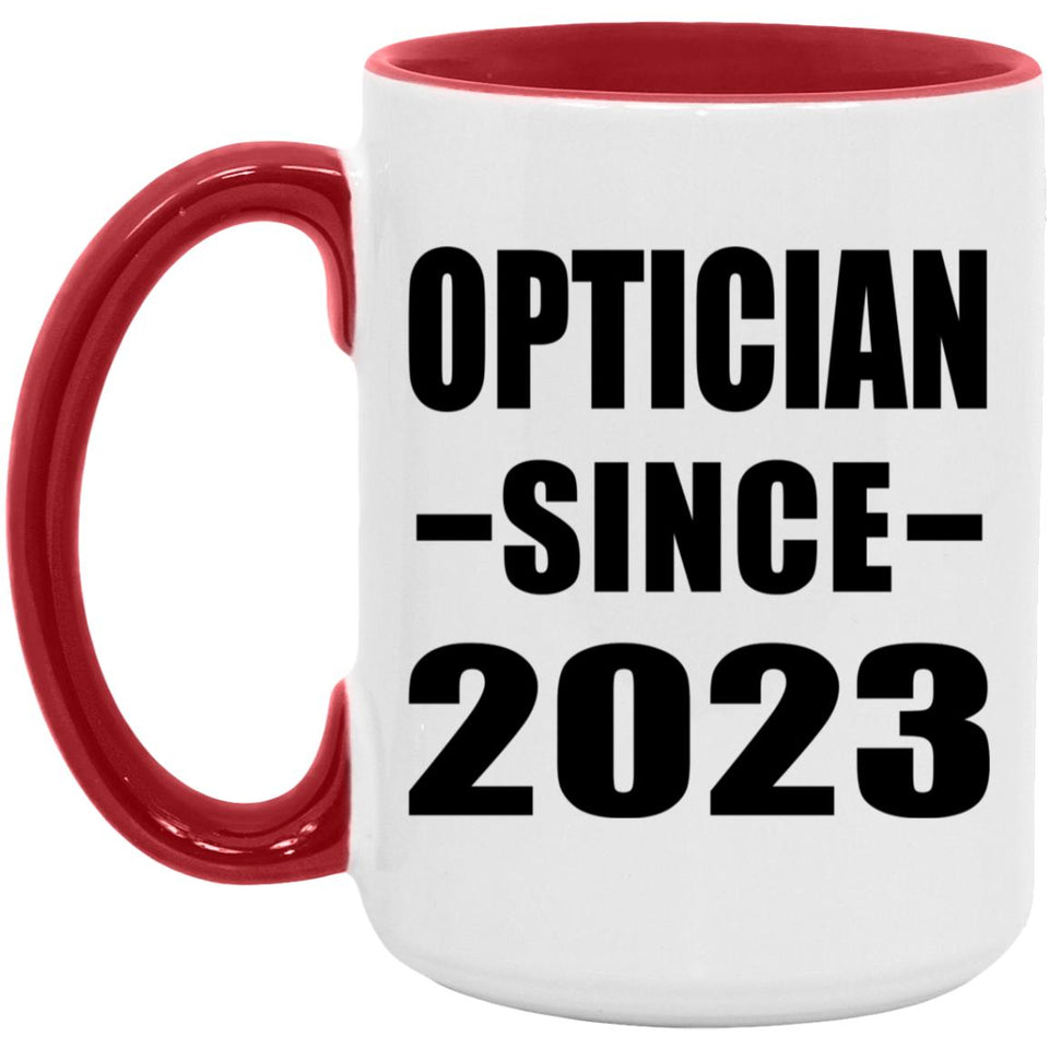 Optician Since 2023 - 15oz Accent Mug Red
