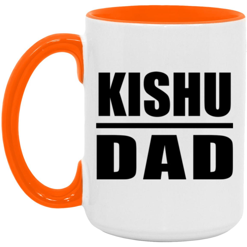Kishu Dad - 15oz Accent Mug Orange