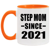 Step Mom Since 2021 - 11oz Accent Mug Orange