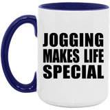 Jogging Makes Life Special - 15oz Accent Mug Purple