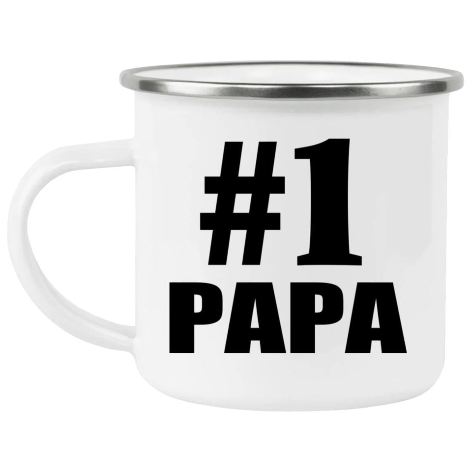 Number One #1 Papa (Grandpa) - 12oz Camping Mug