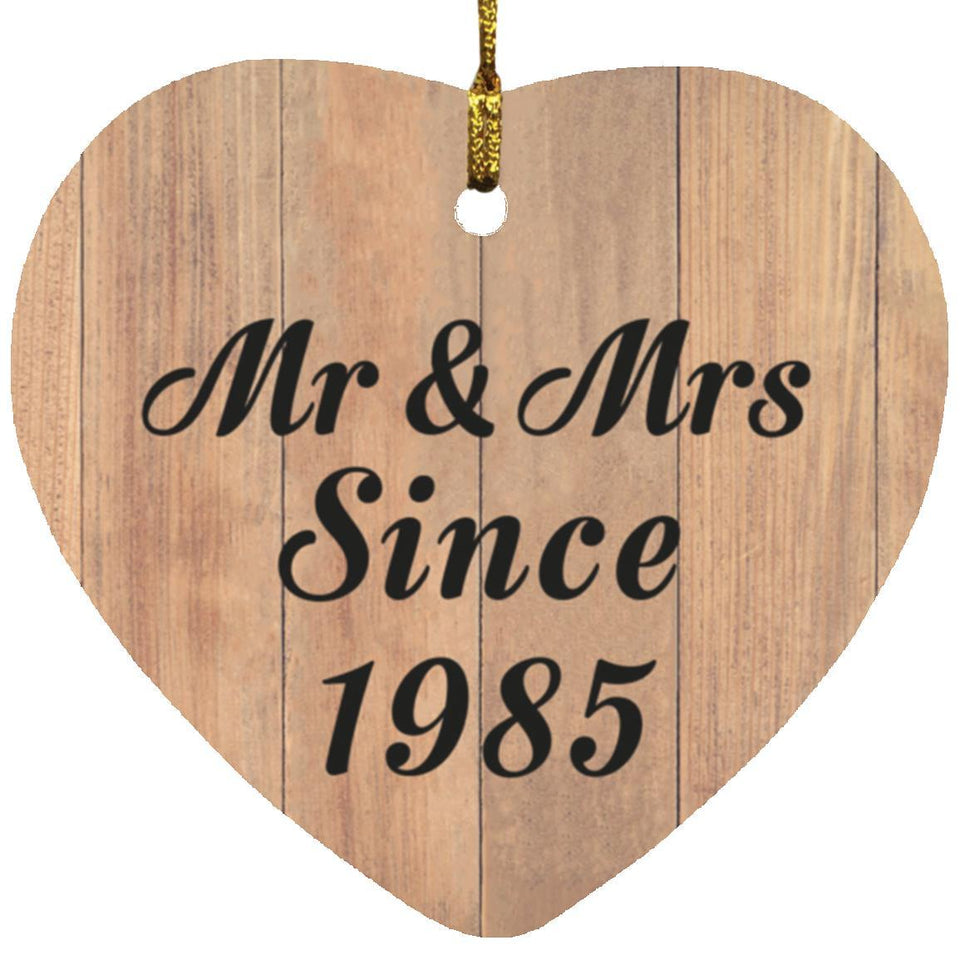 39th Anniversary Mr & Mrs Since 1985 - Heart Ornament C