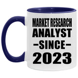 Market Research Analyst Since 2023 - 11oz Accent Mug Purple