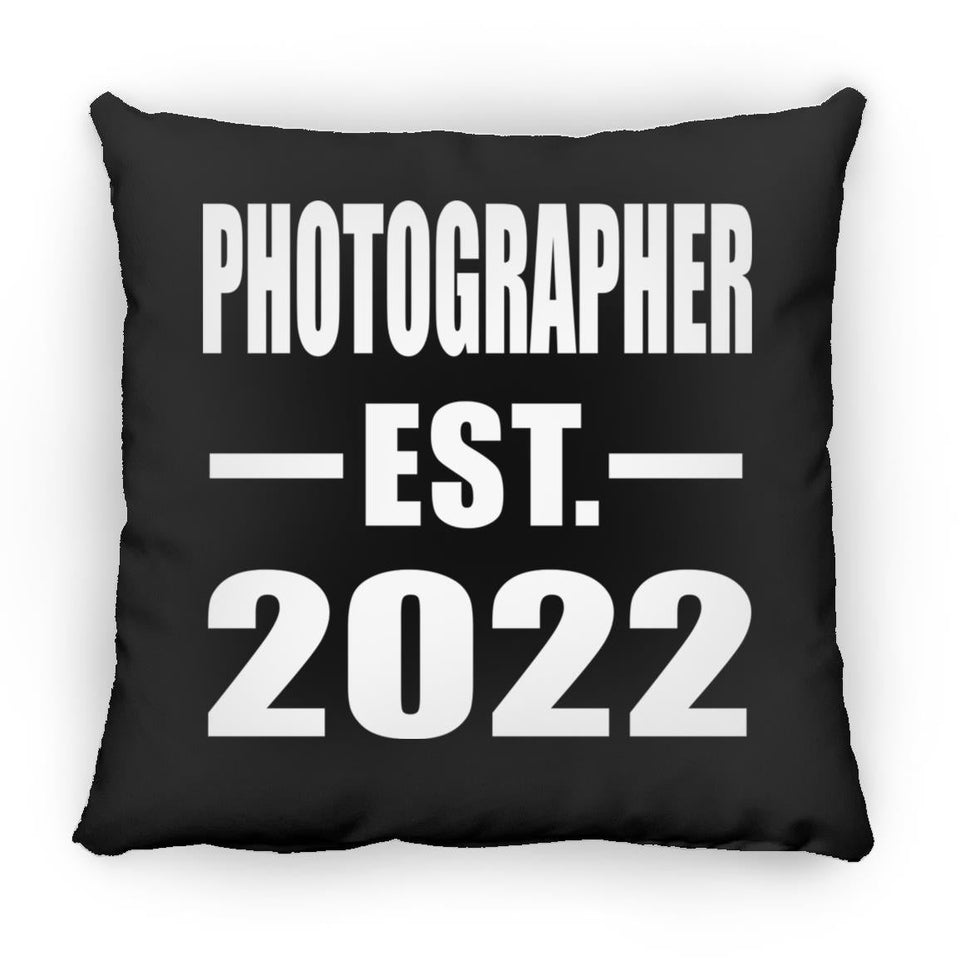 Photographer Established EST. 2022 - Throw Pillow Black