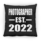 Photographer Established EST. 2022 - Throw Pillow Black