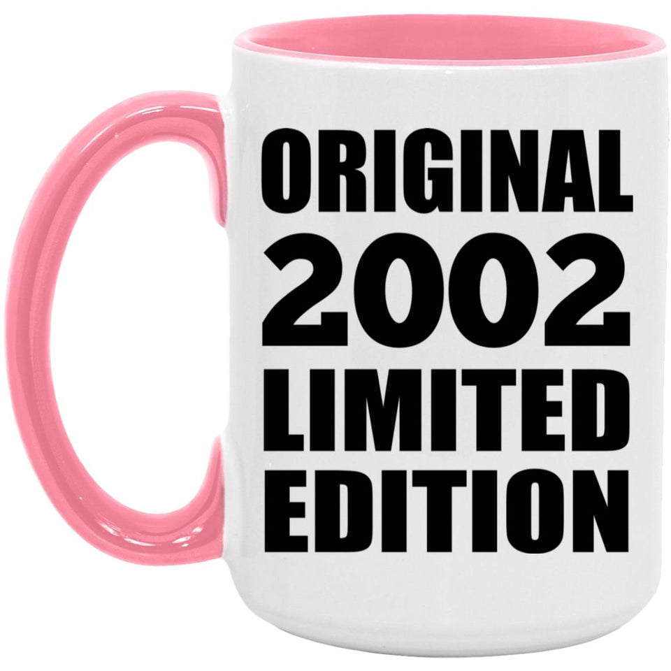 22nd Birthday Original 2002 Limited Edition - 15oz Accent Mug Pink