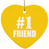 Number One #1 Friend - Heart Ornament