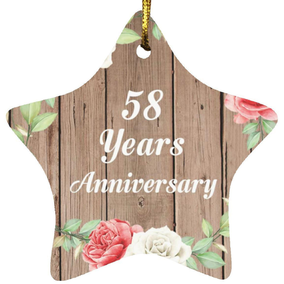 58th Anniversary 58 Years Anniversary - Star Ornament B