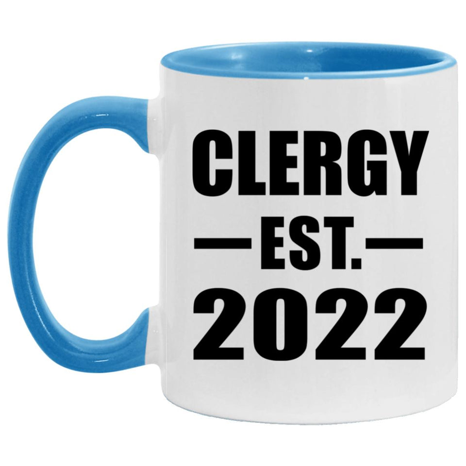 Clergy Established EST. 2022 - 11oz Accent Mug Blue
