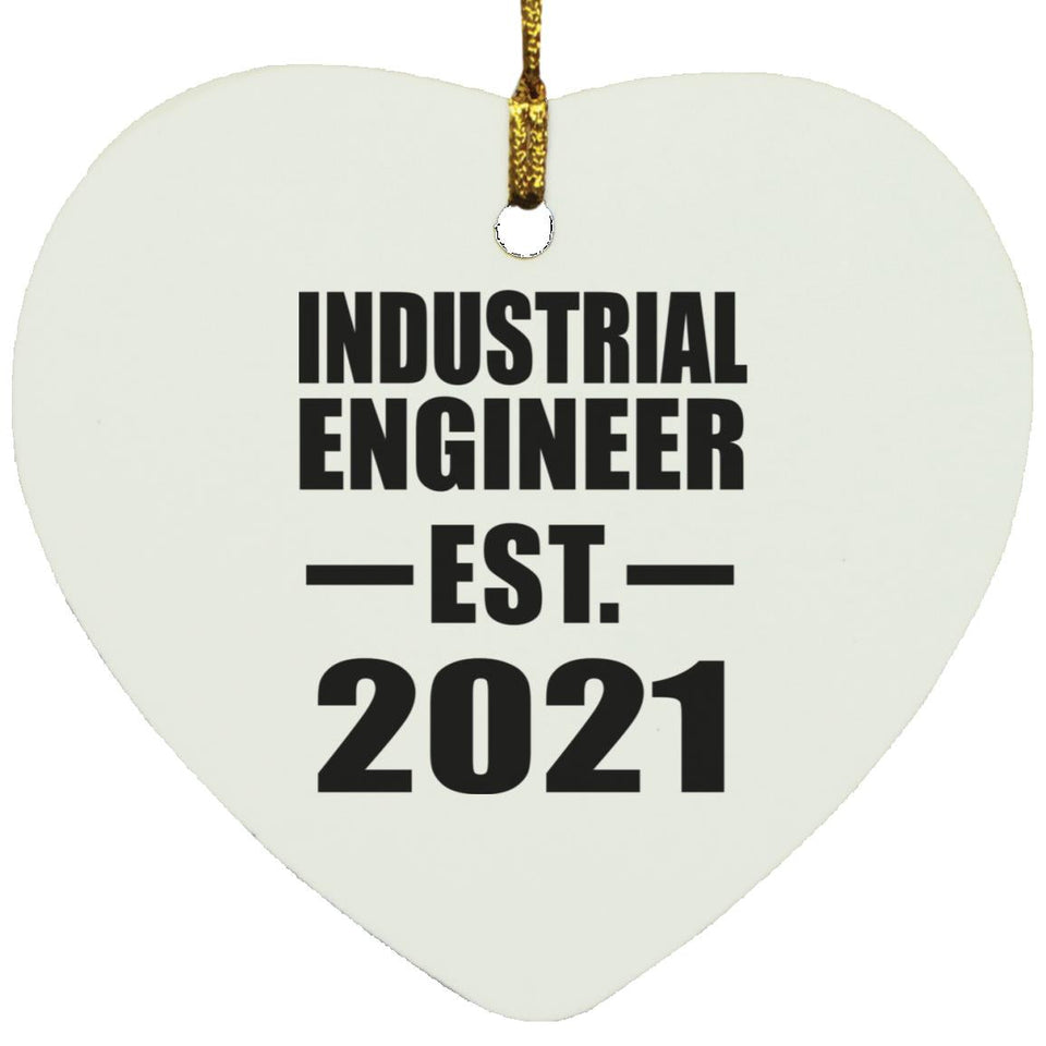 Industrial Engineer Established EST. 2021 - Heart Ornament