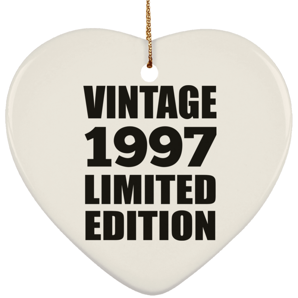 27th Birthday Vintage 1997 Limited Edition - Heart Ornament