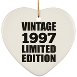 27th Birthday Vintage 1997 Limited Edition - Heart Ornament