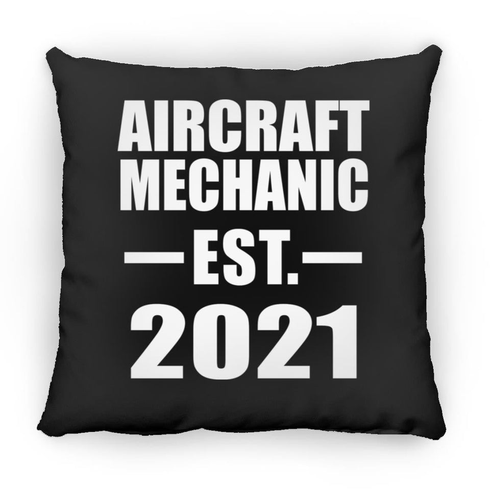 Aircraft Mechanic Established EST. 2021 - Throw Pillow Black