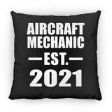 Aircraft Mechanic Established EST. 2021 - Throw Pillow Black