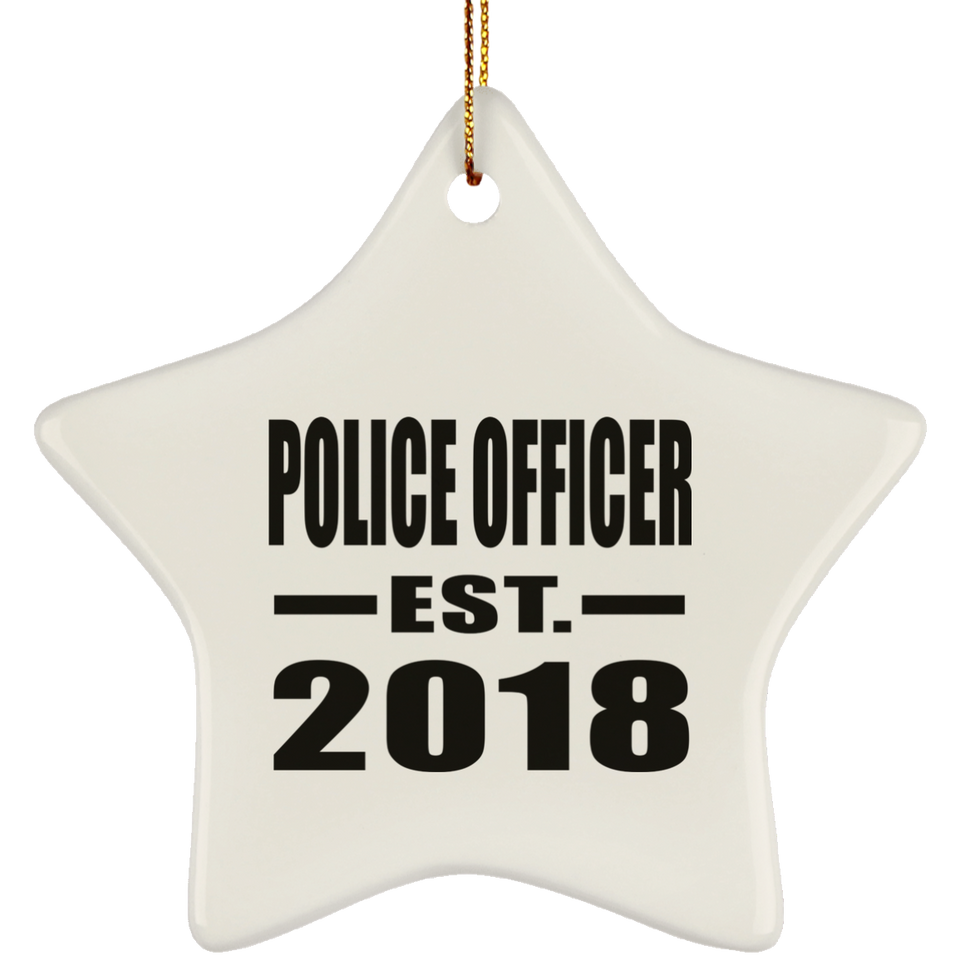 Police Officer Established EST. 2018 - Star Ornament