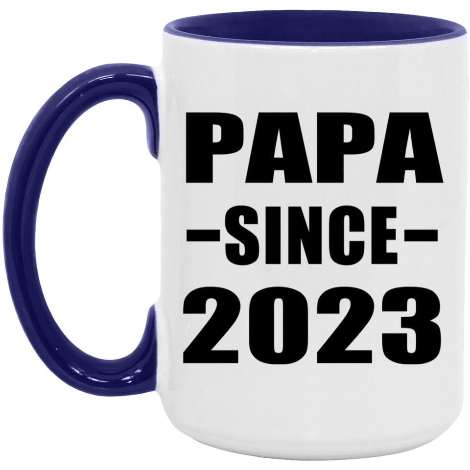 Papa Since 2023 - 15oz Accent Mug Purple