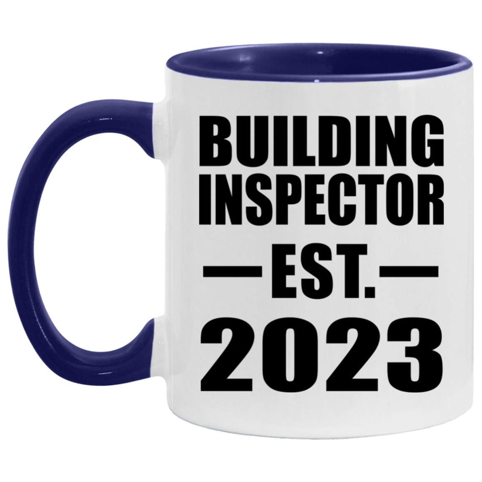 Building Inspector Established Est. 2023 - 11oz Accent Mug Purple