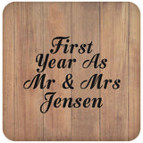 First Year As Mr & Mrs Jensen - Drink Coaster C