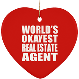 World's Okayest Real Estate Agent - Heart Ornament