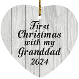 First Christmas With My Granddad 2024 - Heart Ornament F