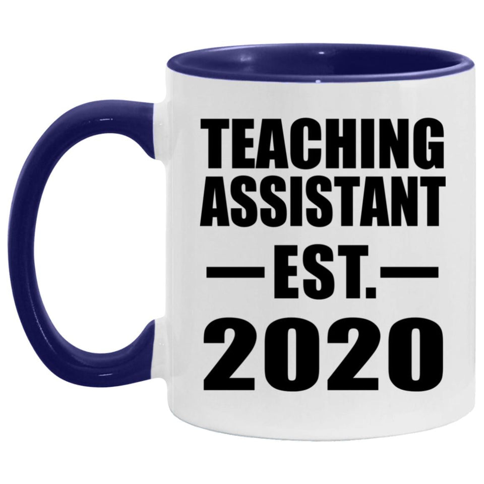 Teaching Assistant Established EST. 2020 - 11oz Accent Mug Purple