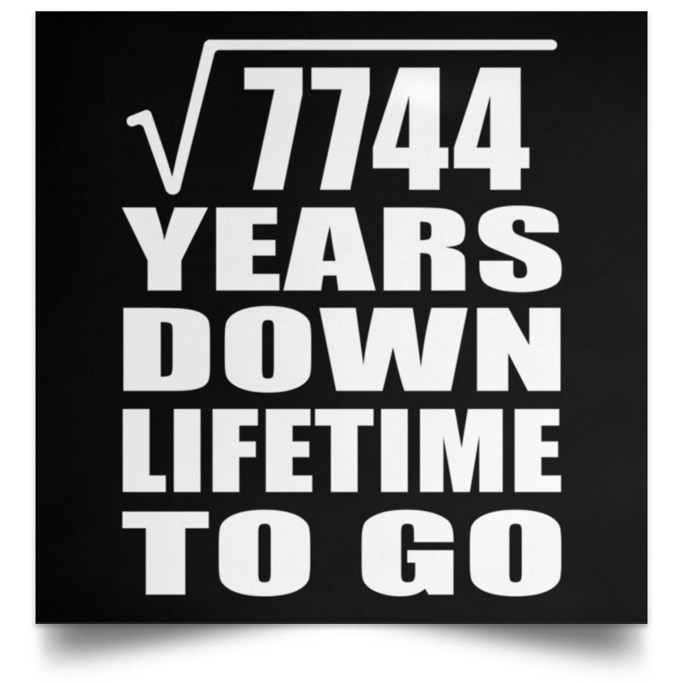 88th Anniversary Square Root of 7744 Years Lifetime To Go - Poster Square