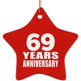 69th Anniversary 69 Years - Star Ornament