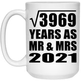 63rd Anniversary Square Root of 3969 Years As Mr & Mrs 2021 - 15oz Coffee Mug
