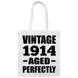 110th Birthday Vintage 1914 Aged Perfectly - Tote Bag White