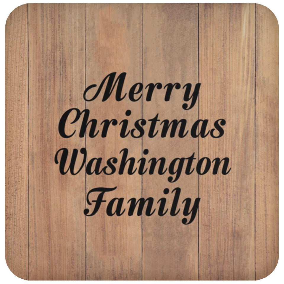 Merry Christmas Washington Family - Drink Coaster C