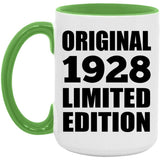 96th Birthday Original 1928 Limited Edition - 15oz Accent Mug Green