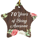70th Birthday 70 Years Of Being Awesome - Star Ornament A
